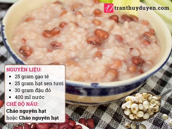 Công thức cháo đậu đỏ hạt sen