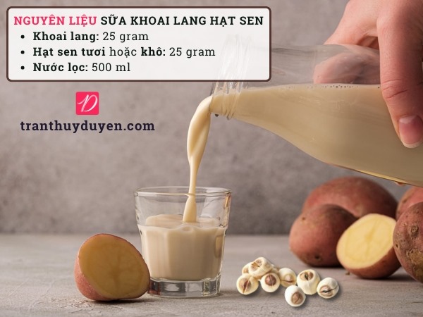 Cách làm sữa khoai lang hạt sen cho bé