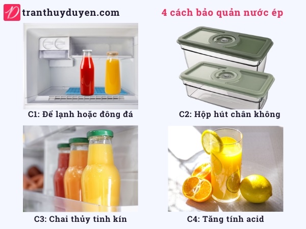 4 cách bảo quản nước ép