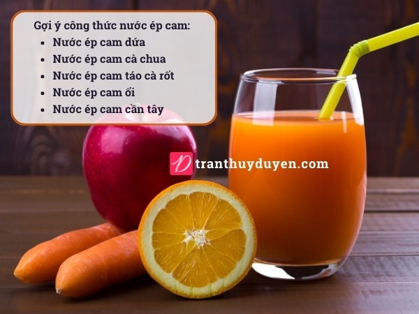 Một vài công thức nước ép cam