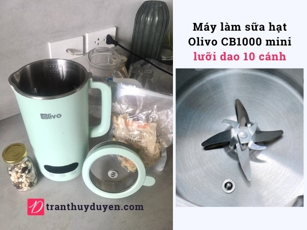 Máy làm sữa hạt Olivo CB1000 mini lưỡi dao 10 cánh
