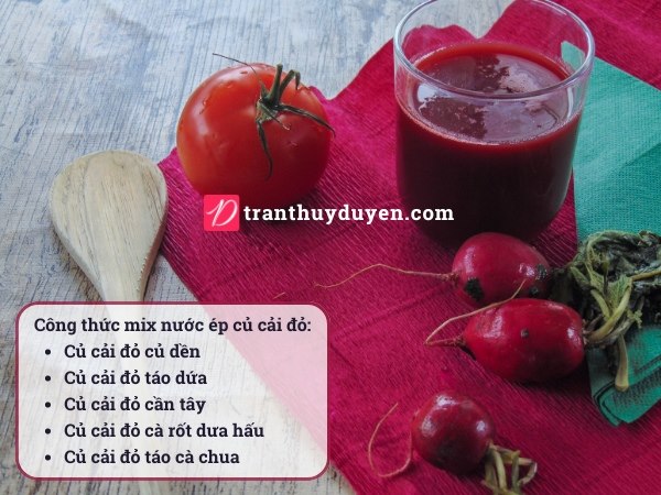 Công thức kết hợp nước ép củ cải đỏ