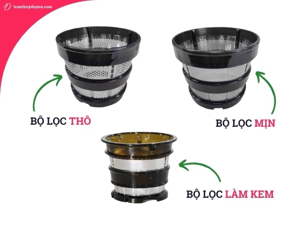 Các loại lưới lọc máy ép chậm