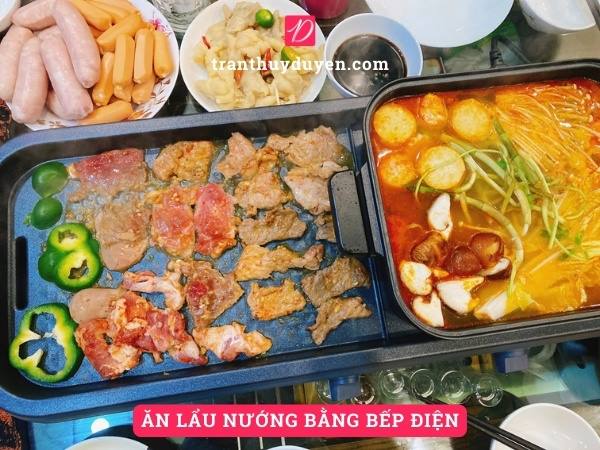 Ăn lẩu nướng bằng bếp điện