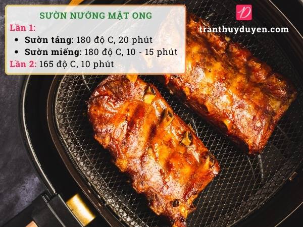 Sườn nướng mật ong trong nồi chiên không dầu