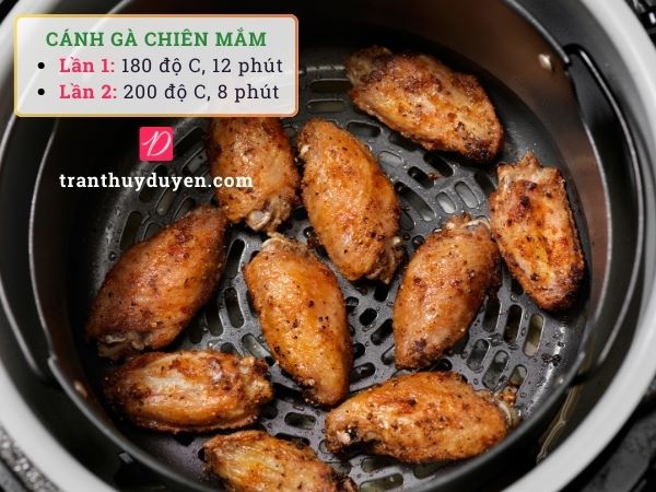 Cánh gà chiên mắm bằng nồi chiên không dầu