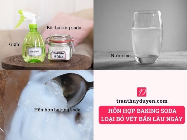Hỗn hợp baking soda loại bỏ vết bẩn lâu ngày