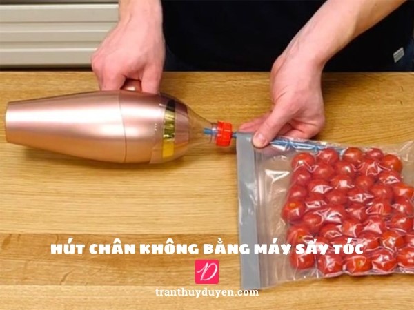 Hút chân không bằng máy sấy tóc