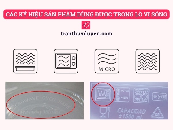 Các ký hiệu sản phẩm dùng được trong lò vi sóng