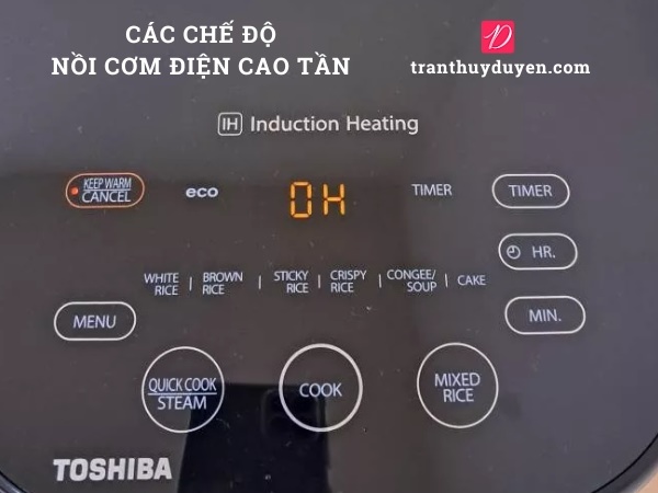 Bảng ký hiệu nồi cơm điện cao tần