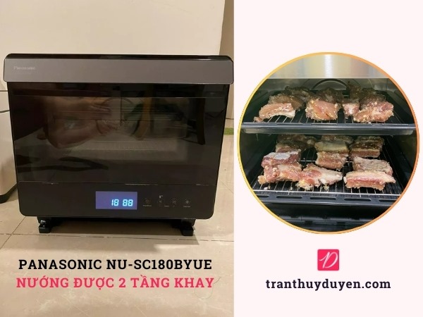 Lò nướng Panasonic NU-SC180BYUE nướng được 2 tầng khay