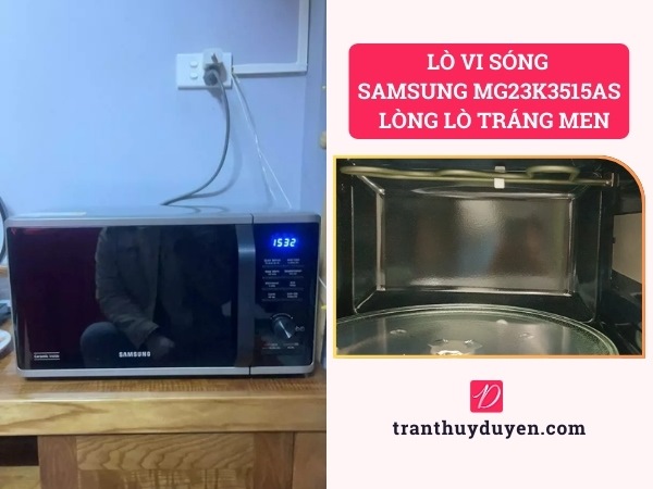Lò vi sóng Samsung MG23K3515AS lòng lò tráng men