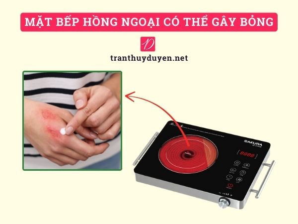 Mặt bếp hồng ngoại có thể gây bỏng