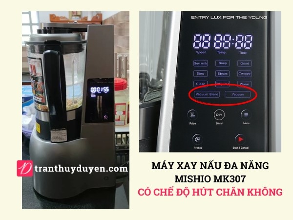 Máy xay nấu đa năng Mishio MK307 có chế độ hút chân không 