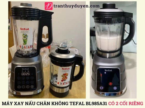 Máy xay nấu hút chân không Tefal BL985A31 có 2 cối riêng biệt