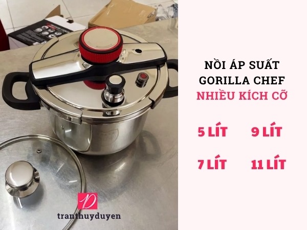 Nồi áp suất Gorilla Chef nhiều kích cỡ