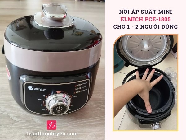 Nồi áp suất mini Elmich PCE-1805 phù hợp cho 1 - 2 người dùng