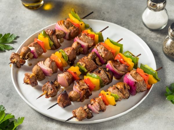 Nướng bò xiên rau củ