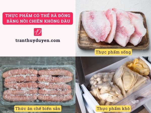 Các loại thực phẩm có thể rã đông bằng nồi chiên không dầu